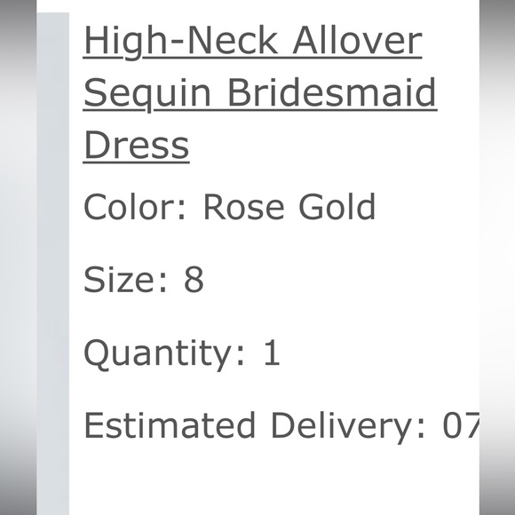 David’s Bridal - High-Neck Allover Sequin Bridesmaid Dress - Picture 2 of 4